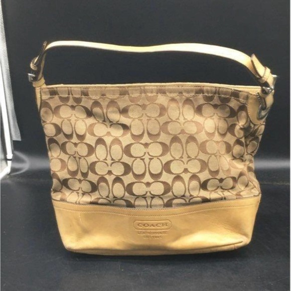Coach Brown and Tan Signature Shoulder Bag - Picture 2 of 7